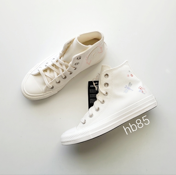 Converse Shoes - Converse CTAS Hi Egret Pale Amethyst Embroidered Women's 6